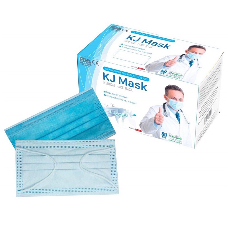 Khẩu Trang Kj Mask 4 lớp giấy kháng khuẩn hàng công ty Vina KJ