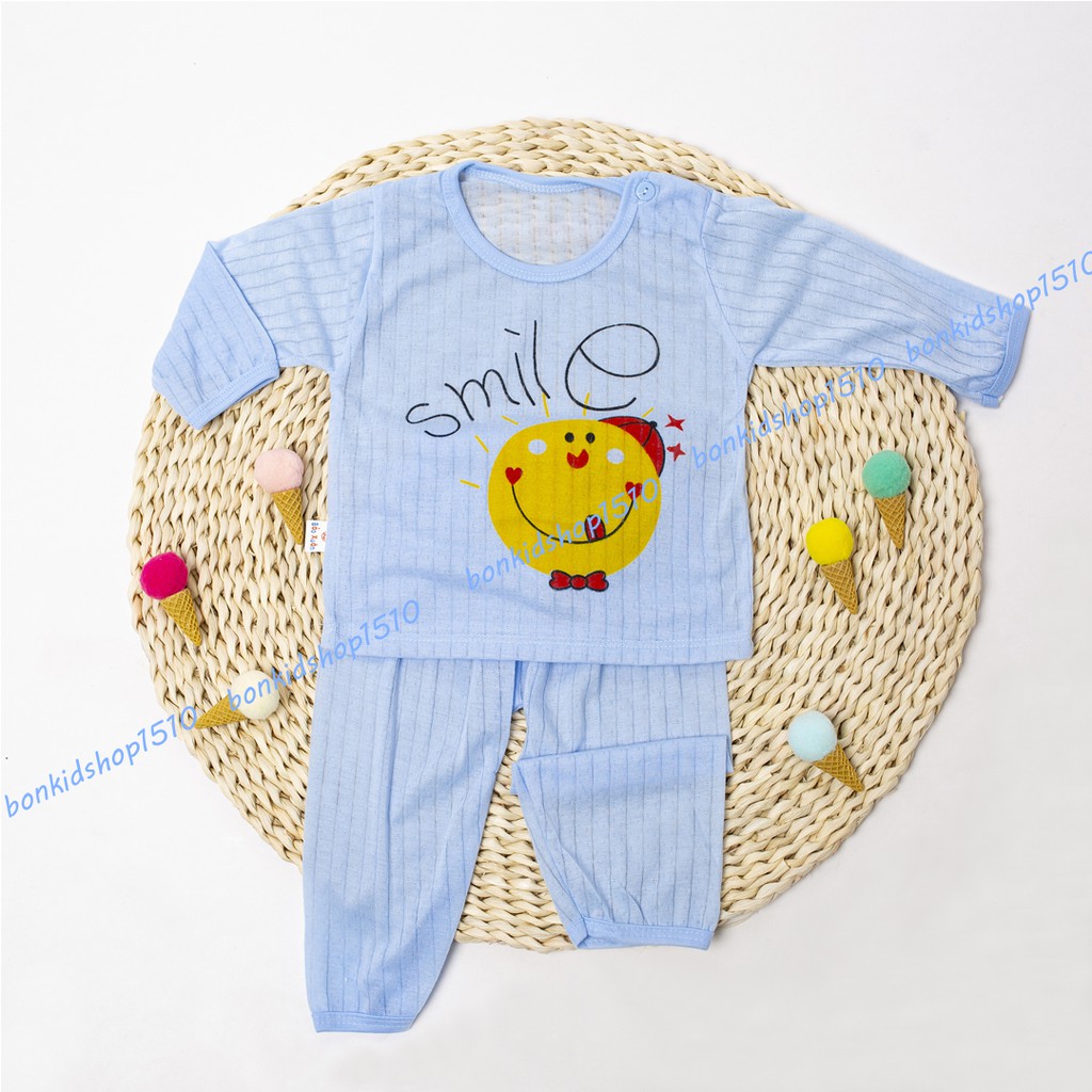 Bộ dài tay cài cúc vai hàng đẹp cotton tre nhiều màu cho bé trai, bé gái sơ sinh 3-13kg- 𝐁𝐎𝟔𝟐