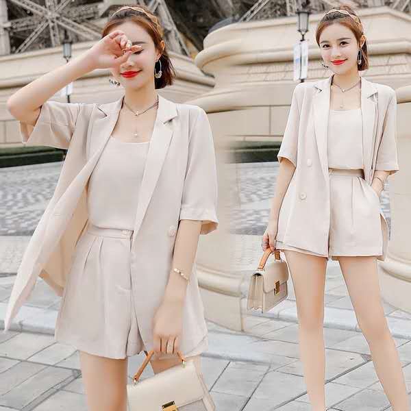 Bộ Đồ Vest Ba Món Phong Cách Hàn Quốc Thời Trang 2021 Cho Nữ