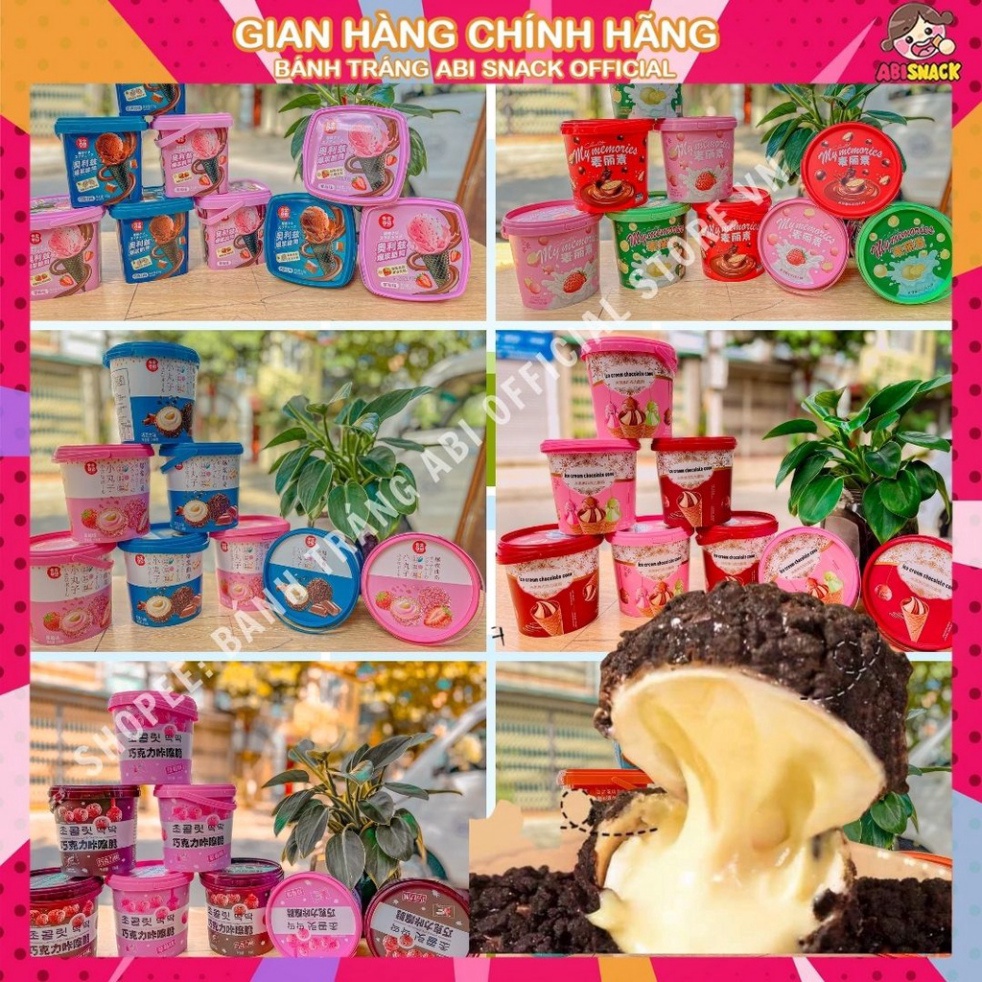 BÁNH XỐP BỌC OREO TAN CHẢY TRONG XÔ BÁNH QUẾ-QUY SOCOLA ĐỦ VỊ ĐỦ MÃ QUÀ TẶNG MÙA TẾT 120g-