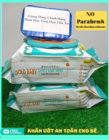 Combo 2 Bịch Khăn Giấy Ướt GOLD BABY 2 X 100 Tờ ( thích hợp cho mọi làn da nhạy cảm )