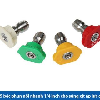 Bộ 4 Béc phun - Đầu béc gắn súng xịt rửa của máy rửa xe áp lực