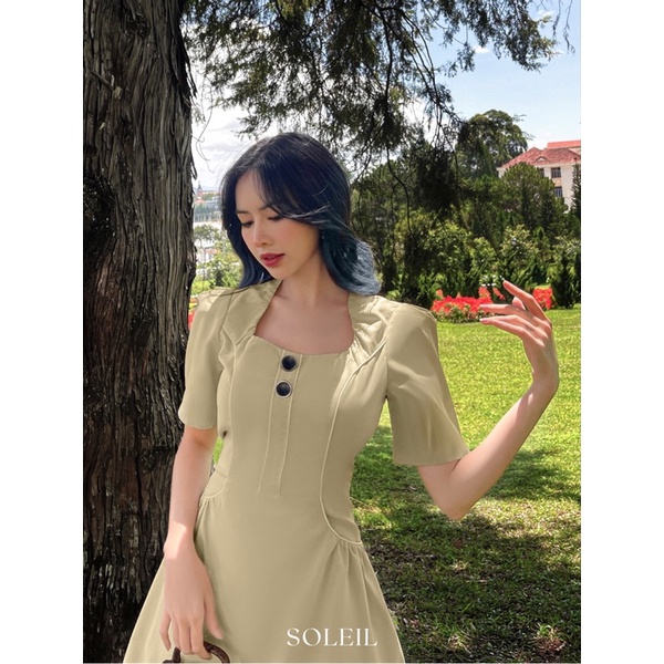 Đầm dáng A chiết eo tôn da che khuyết điểm tốt (Gồm 2 lớp) LUCIE DRESS | BigBuy360 - bigbuy360.vn