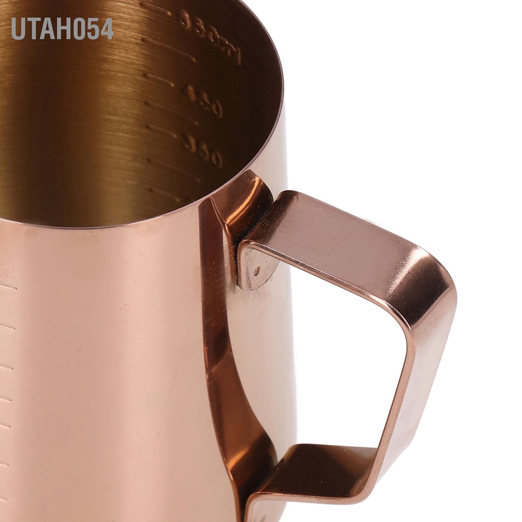 Utah054 Cốc tạo bọt sữa 550ML với quy mô Vàng hồng bằng thép không gỉ Bình đựng cà phê
