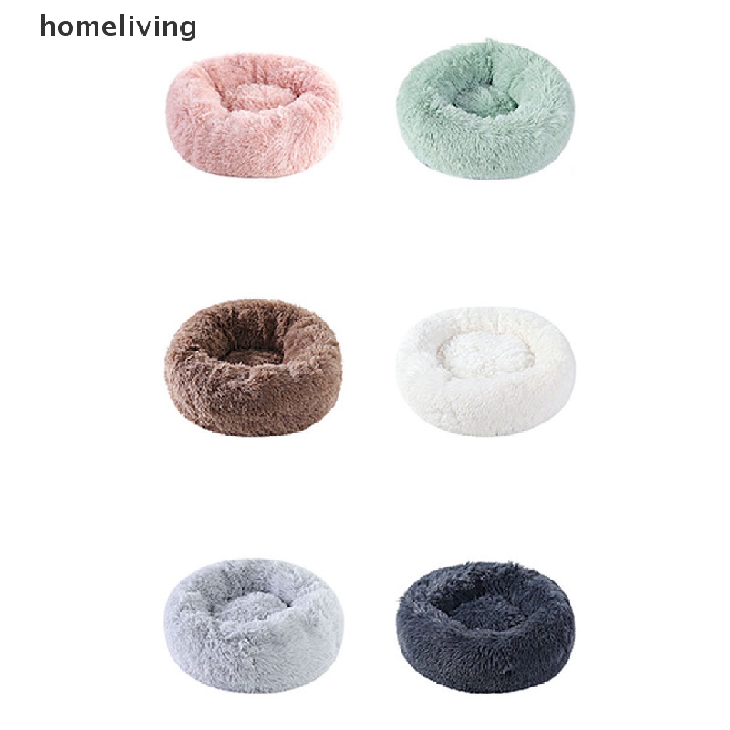 homeliving Comfy Calming Dog/Cat Bed Round Super Soft Plush Pet Bed Marshmallow Cat Bed .