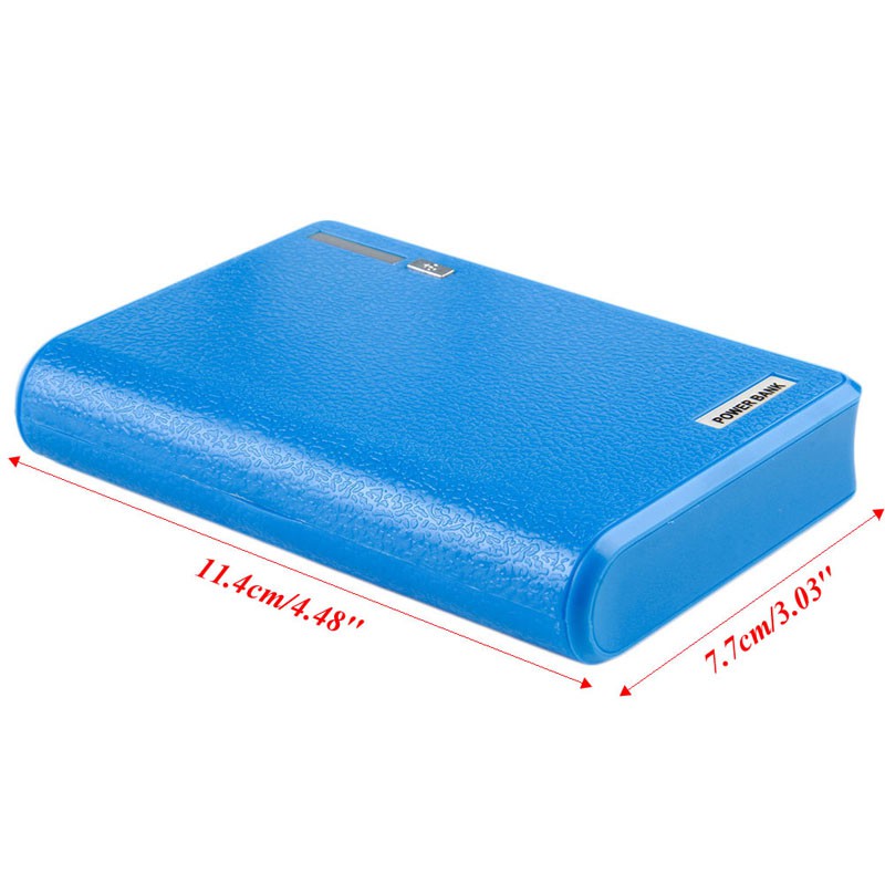 Dual USB Power Bank 4x 18650 External Backup Battery Charger Box Case For Phone