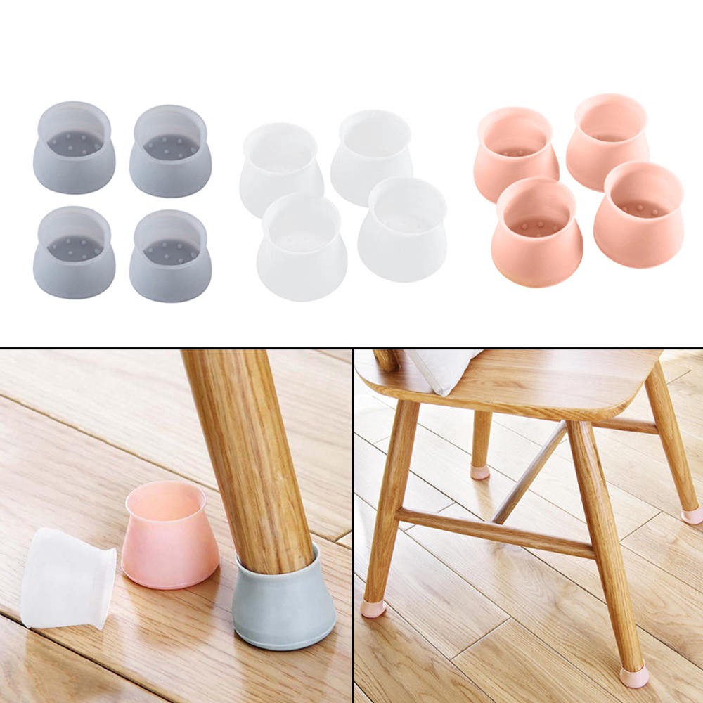 (GIAO MÀU NGẪU NHIÊN)Vỏ bọc chân bàn ghế bằng silicon dày 4 miếng