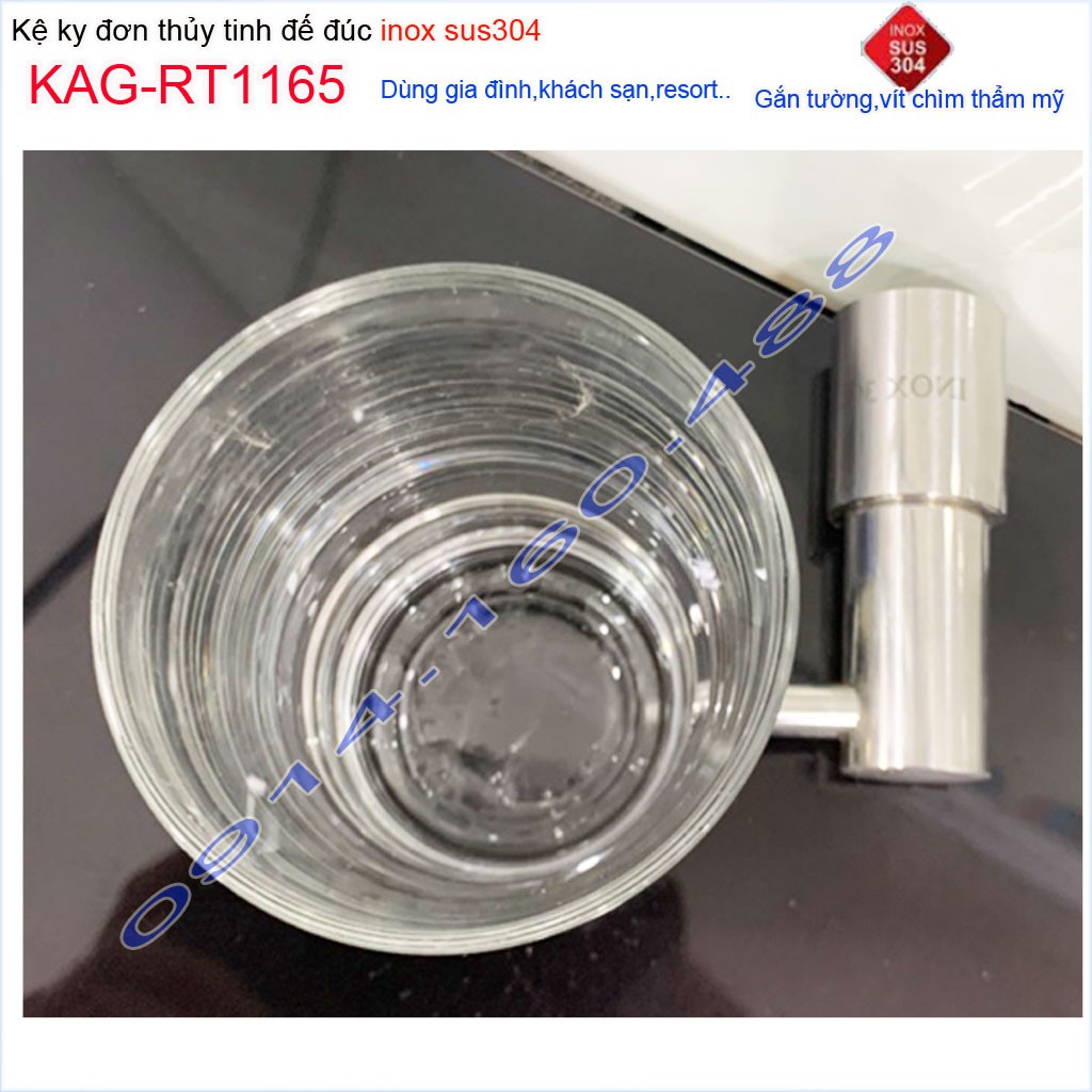 Kệ ly đơn inox KAG-RT1165, kệ để kem đánh răng bàn chải đế tiện tròn đúc thiết kế tuyệt đẹp siêu bền sử dụng tốt