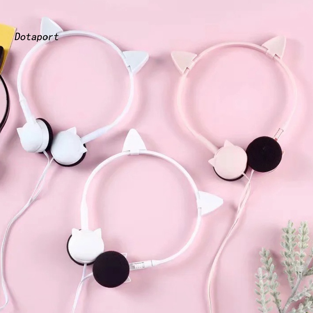 Tai Nghe Có Dây Hình Tai Mèo 3.5mm Kèm Mic Cho Điện Thoại