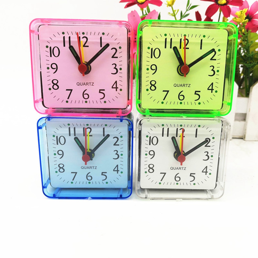 Đồng Hồ Báo Thức Mini Hình Vuông Pha Lê Màu Kẹo Ngọt Sáng Tạo Thời Trang Làm Quà Tặng Cho Học Sinh