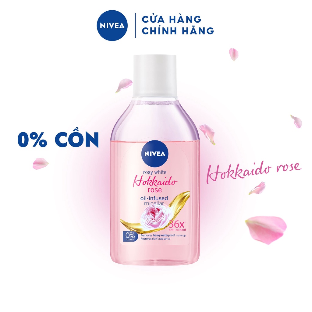 Bộ làm sạch da sau trang điểm NIVEA: Nước tẩy trang Rose Oil-infused 400ML, Sữa rửa mặt 100G &amp; Nước hoa hồng 200ml