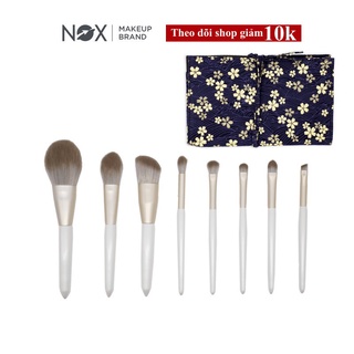 Set 8 cọ trang điểm NOX màu trắng đa năng chuyên nghiệp chất lượng cao