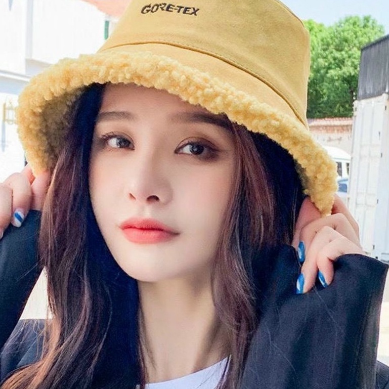 Mũ Buket lông cừu dầy đẹp giữ ấm mùa đông cho nữ