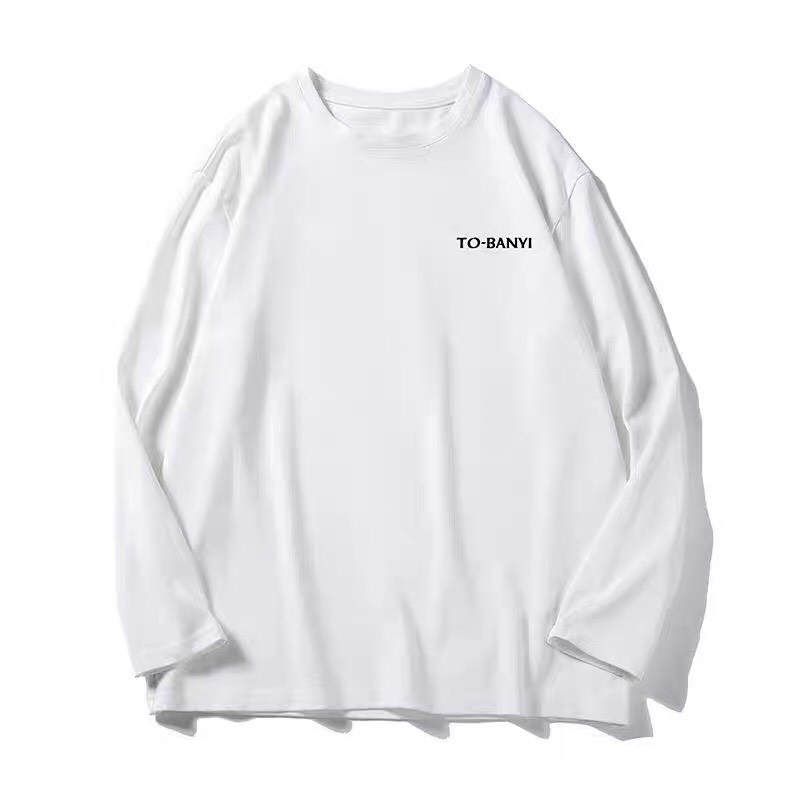 Áo thun dài tay in chữ TOBANYI form rộng, Áo phông dài tay unisex mặc phối bên trong siêu chất nam nữ đều mặc