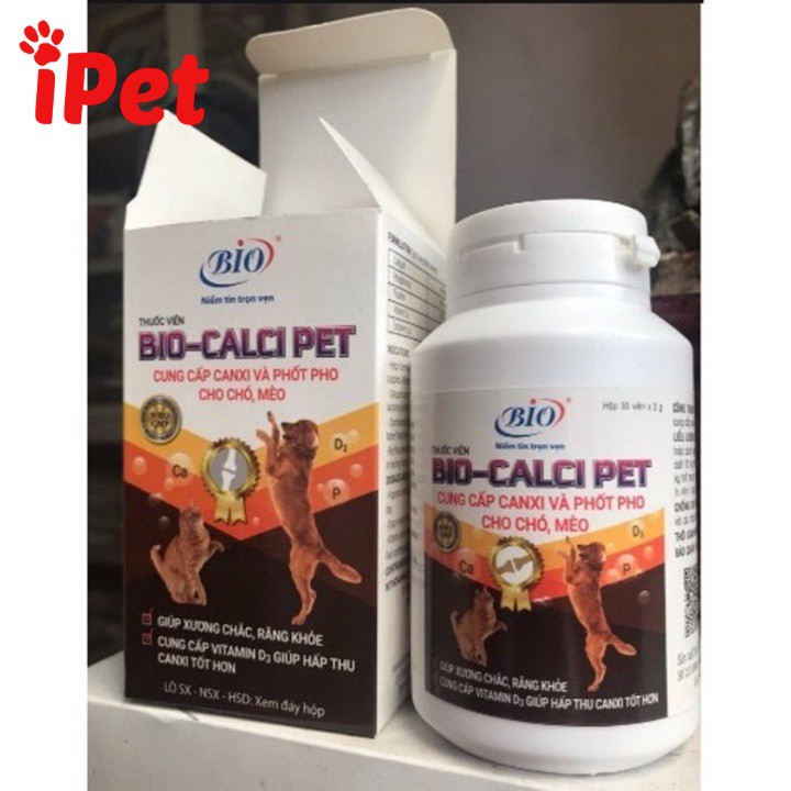 Viên Bổ Sung Canxi Và Phốt Pho Cho Chó Mèo BIO - CALCI PET - iPet Shop