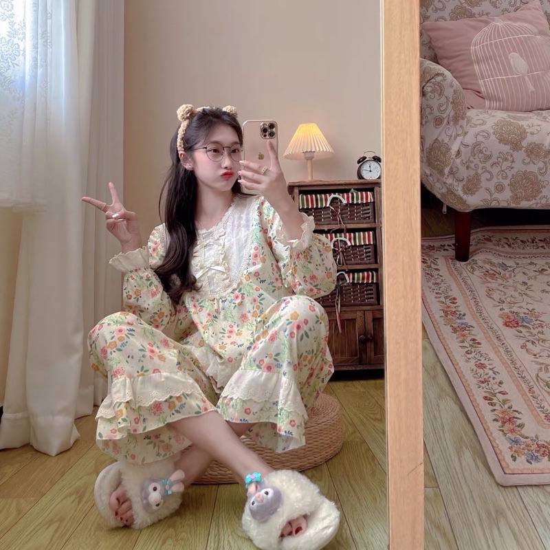 BỘ NGỦ HOA NHÍ BÁNH BÈO BEAU ULZZANG