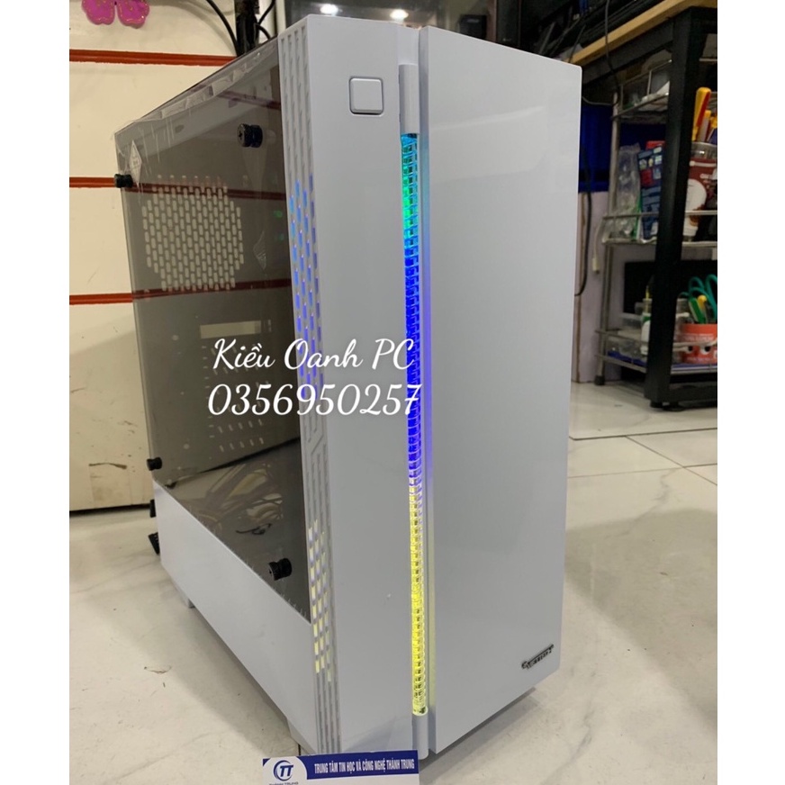 Vỏ Case (Vỏ máy tính) Gaming Viettech X18 Trắng,Đen Sẵn Dải LED RGB - Hàng Chính Hãng
