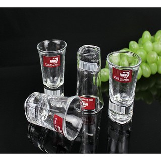 Bộ 6 ly thủy tinh đế dày trong suốt 35ml, ly rượu thủy tinh