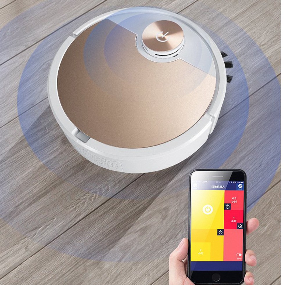 Robot Hút Bụi Lau Nhà, Robot Hút Bụi , Điều Khiển Qua APP Điện Thoại, Hút siêu khỏe, Tặng PIN 3000 Ma -ES06