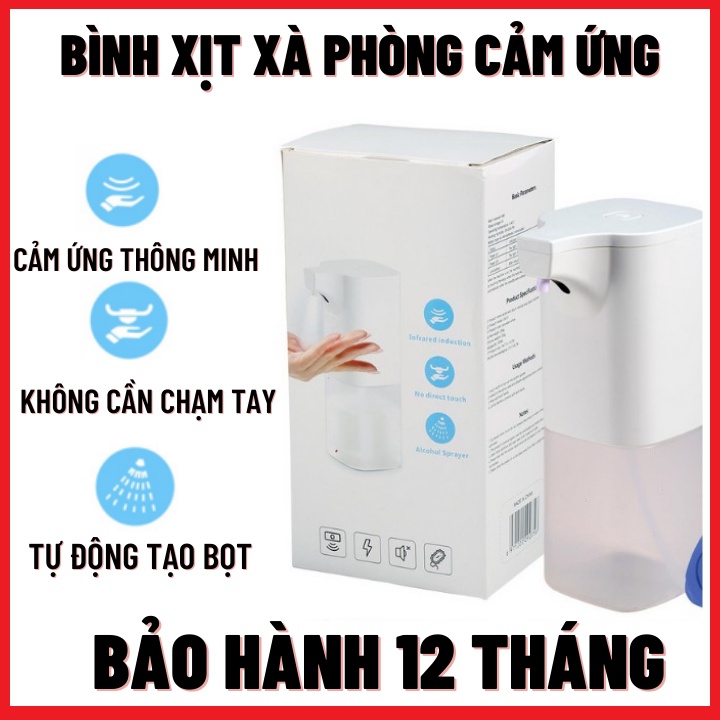 Bình Xịt Xà Phòng Cảm Ứng-Tặng Kèm Viên Xà Phòng-Tiêu Diệt Vi Khuẩn Đến 99,9%,Cảm Biến Siêu Nhạy-Bảo Hành 12 Tháng