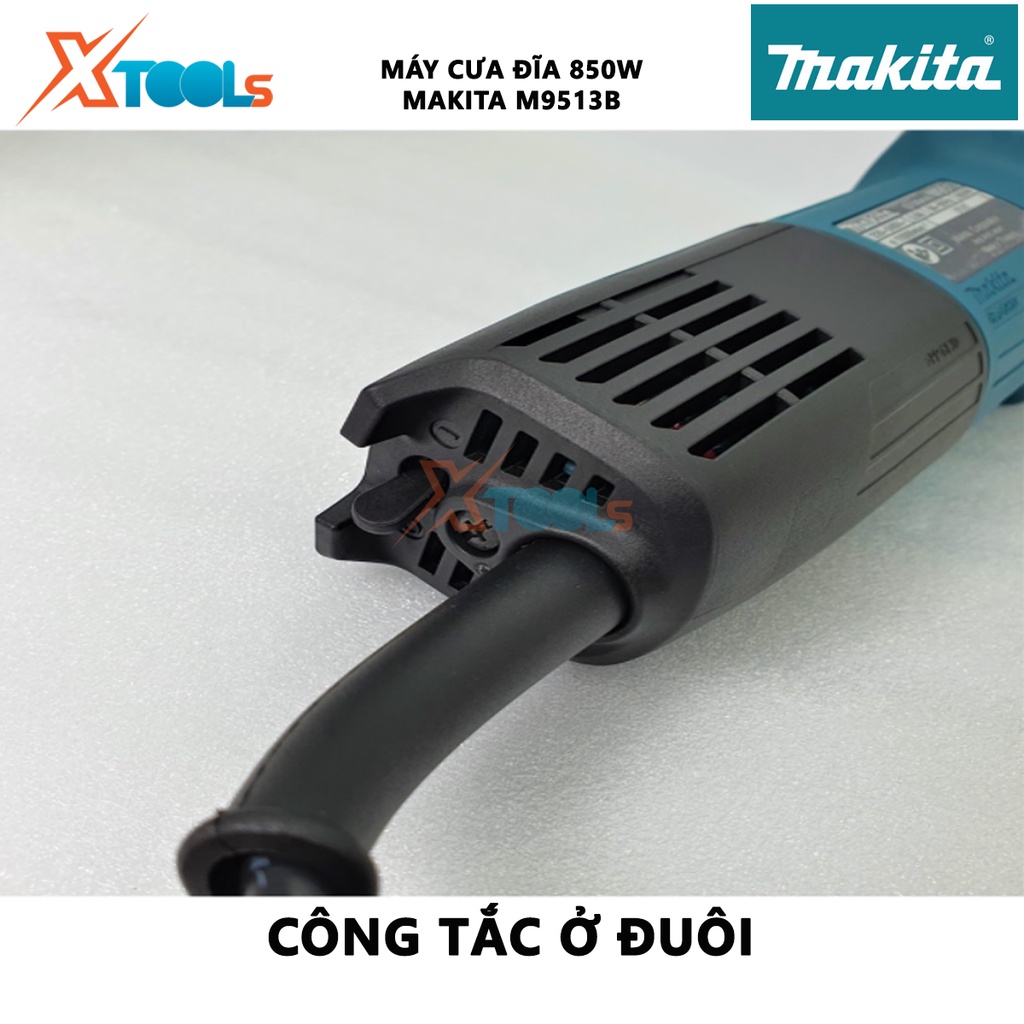 Máy mài góc Makita M9513B | máy mài cầm tay công tắc đuôi công suất 850W tốc độ không tải 11000 rpm đường kính lưỡi mài