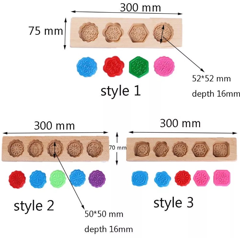 Khuôn bánh trung thu, bánh phục linh bằng gỗ nhiều hình