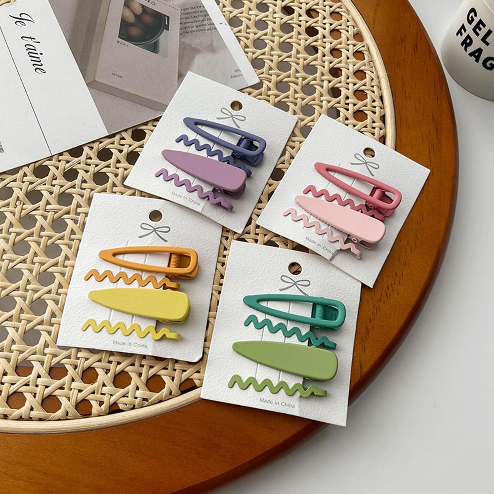 Set Kẹp Tóc Đính Đá Hình Giọt Nước Nhiều Màu Sắc Phong Cách Hàn Quốc