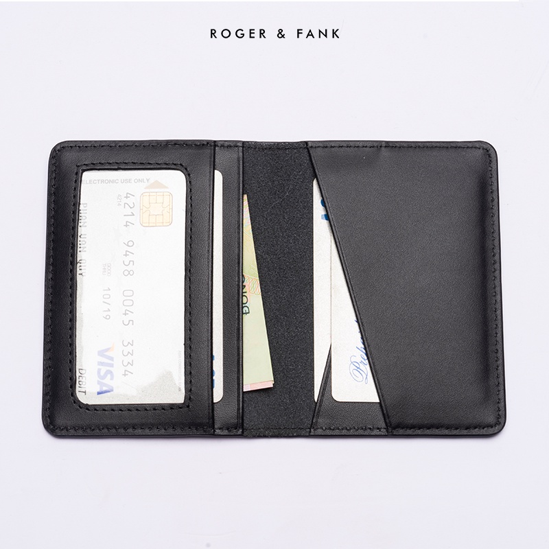 Ví card gập chất liệu da bò non cao cấp BST Lyon ROGER &amp; FANK
