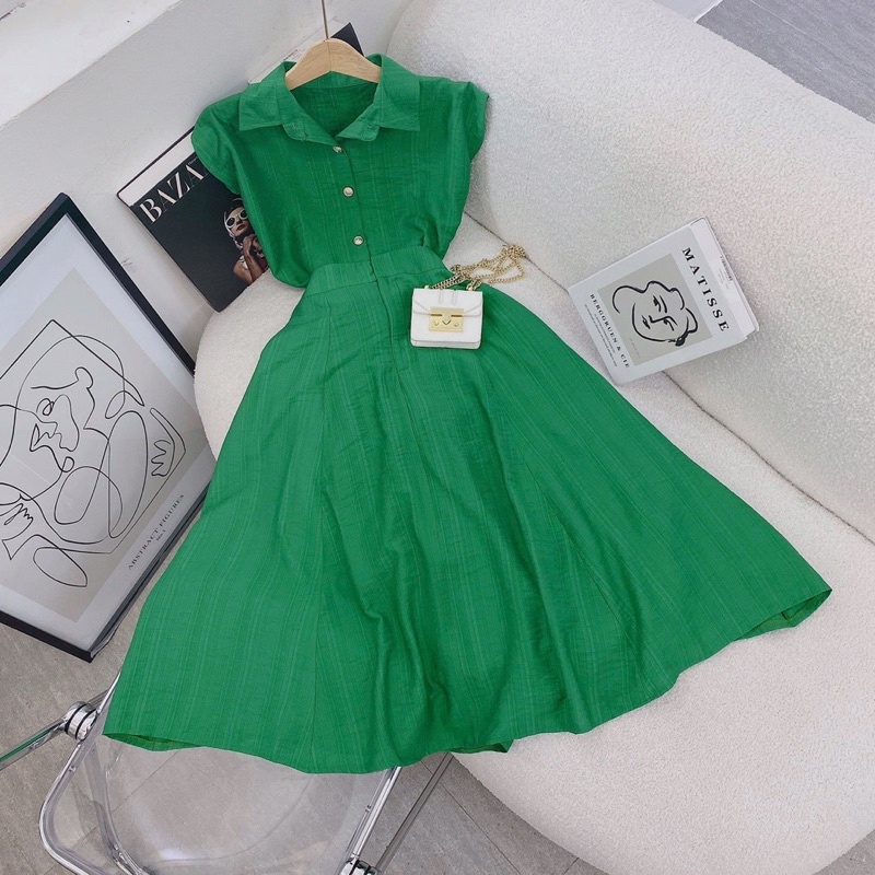 SET ÁO SƠ MI & CHÂN VÁY MIDI