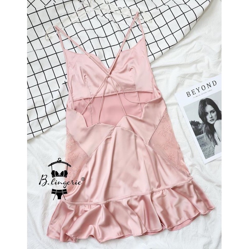 Váy Ngủ Lụa 2 Dây Gợi Cảm - B.Lingerie
