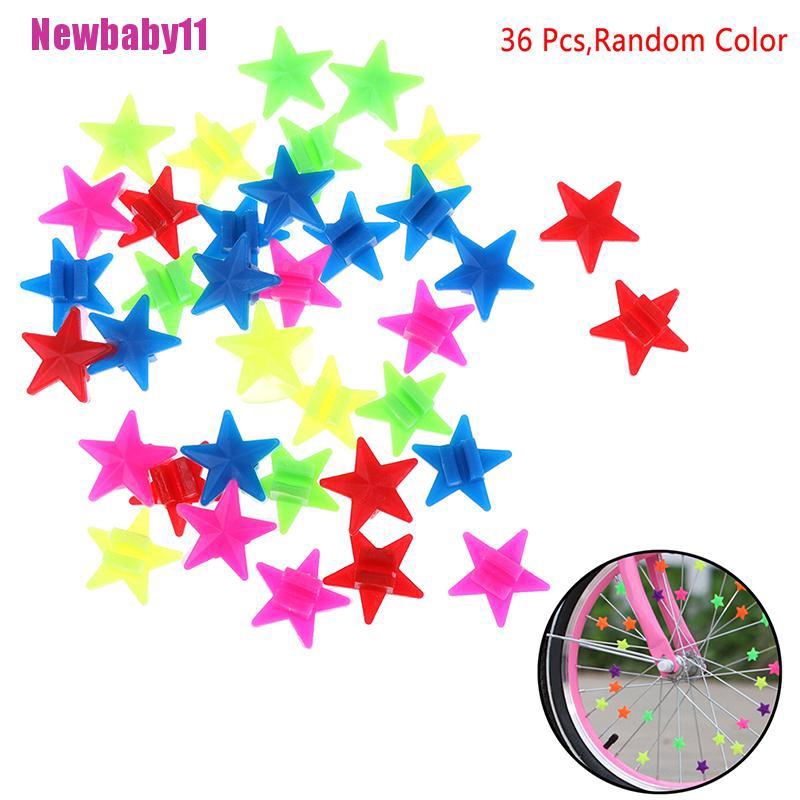 [Newbaby11] 36 Cái Căm Xe Đạp Bằng Nhựa Hình Ngôi Sao Nhiều Màu Cho Trẻ Em