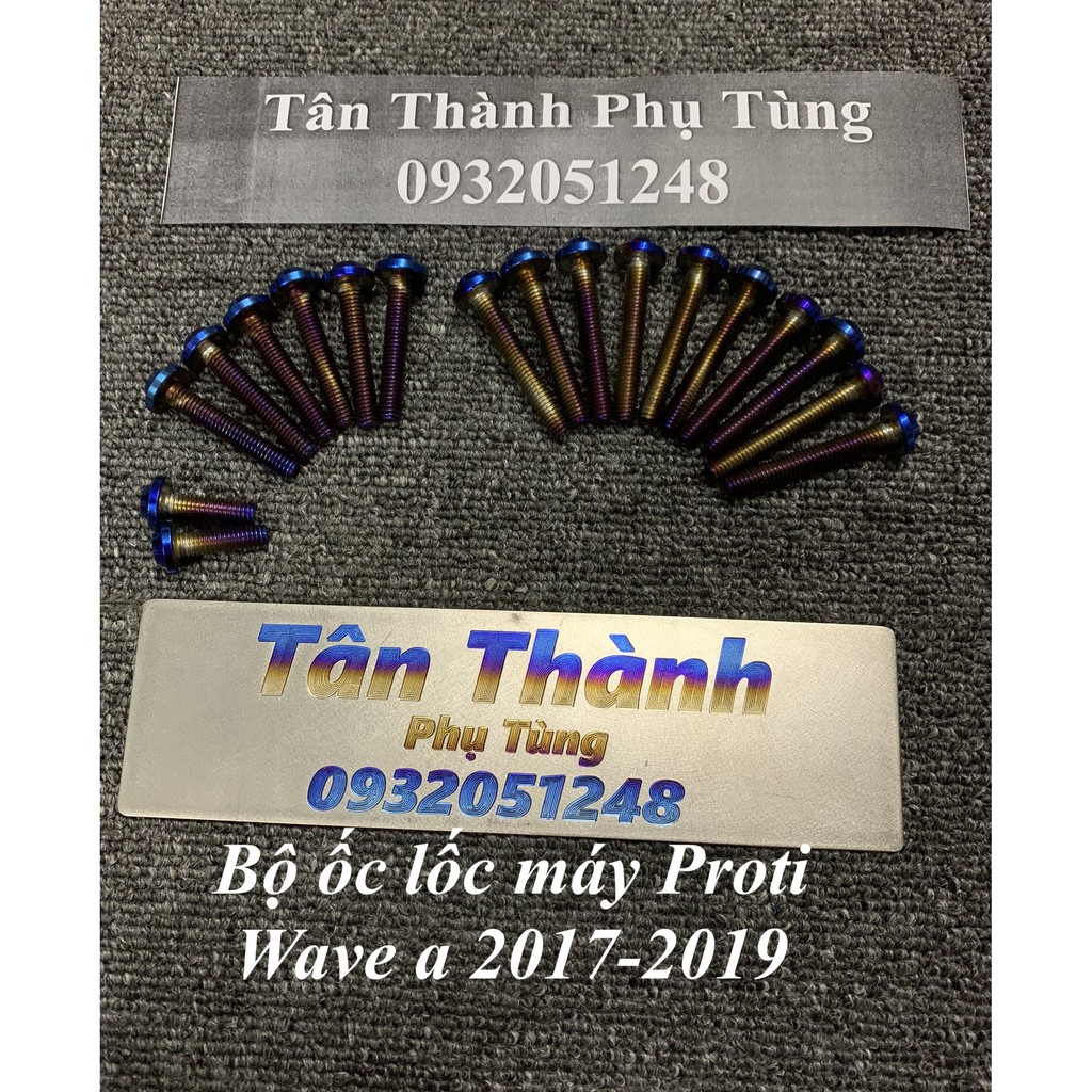 Bộ ốc lốc máy PROTI cho Wave a 2017-2019 - 18 con - Đồ chơi xe