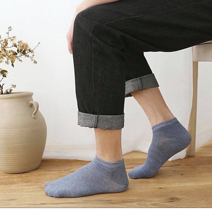Set 5 đôi Tất nam cao cấp len cừu chất đanh dày dặn- Sam_ Vớ nam cổ ngắn cổ trung màu muối tiêu chống hôi chân