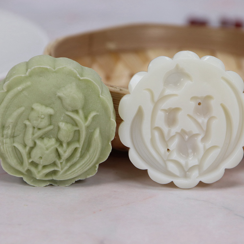 Khuôn Làm Bánh Trung Thu Hình Hoa Xinh Xắn