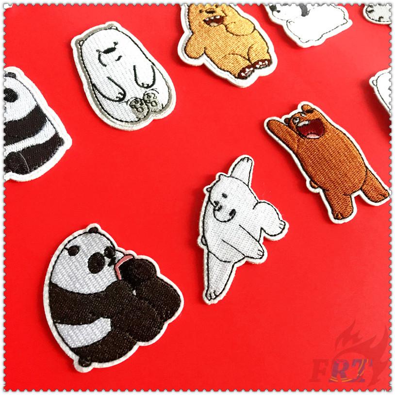 ✿ Sticker Ủi Thêu Hoạt Hình We Bare Bears ✿ 1 Sticker Ủi Thêu Hình Huy Hiệu