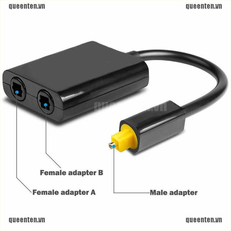 Digital SPDIF Optical Audio Splitter 2Way Toslink Adapter 1 input 2 Output QUVN