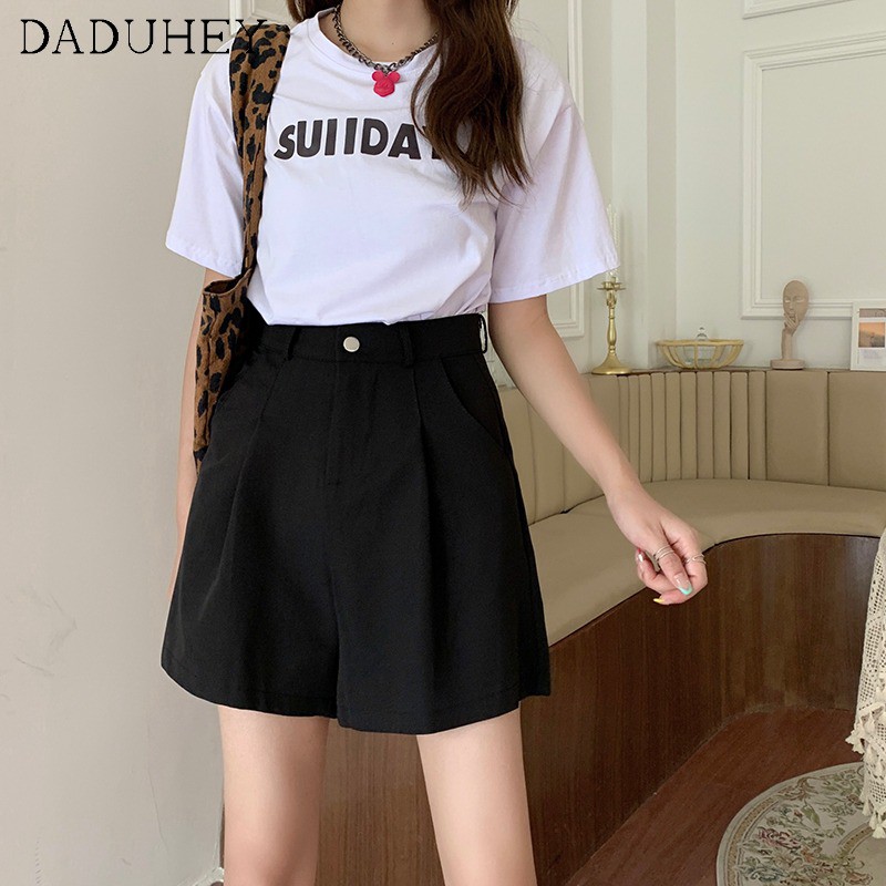 Quần Short Chữ A Lưng Cao Ống Rộng Phong Cách Cơ Bản Thời Trang Mùa Hè