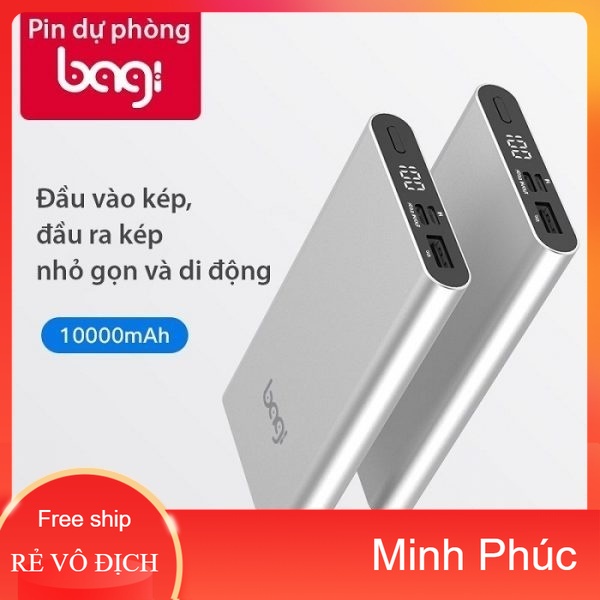 Pin dự phòng cao cấp Bagi 10.000mAh P20-Hàng Chính Hãng