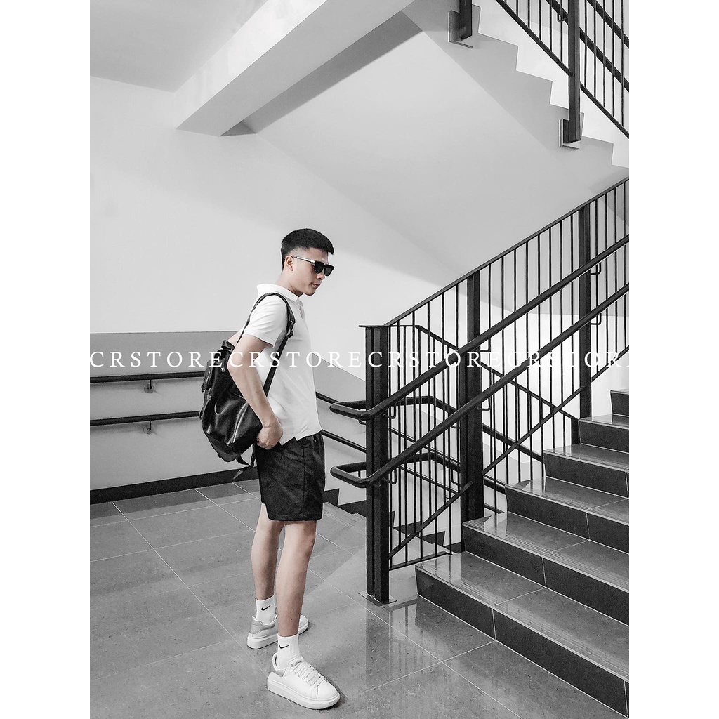 Quần short kaki nam nữ CR.BASIC mềm mịn quần sóoc ngắn màu đen unisex trẻ trung sooc nam cao cấp
