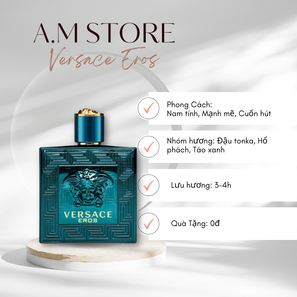 Nước Hoa Nam Eros bản EDT dung tích 100ml - Dầu thơm nam tính lưu hương lâu hương thơm quyến rũ - Shin Shop