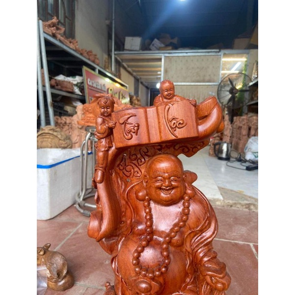 Tượng phật di lặc ngũ phúc cưỡi nghê cao 60cm