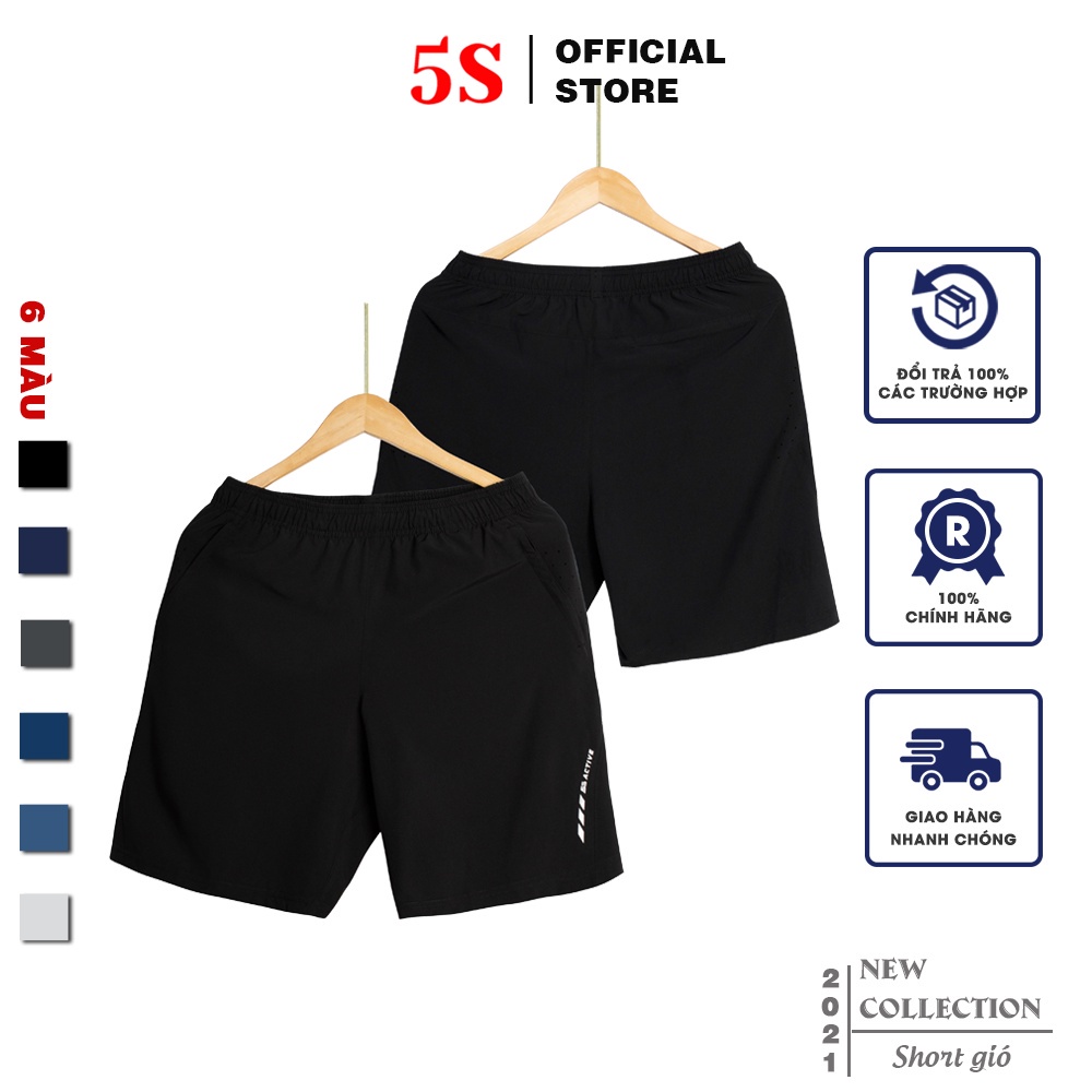 Quần Sooc Nam 5S Vải Gió Cao Cấp, Mềm Mại, Dáng Thể Thao Siêu Đẹp, Vận Động Thoải Mái (QSG21051-01) - HÀNG MỚI VỀ