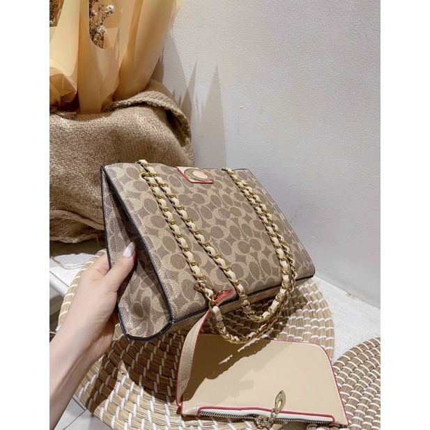 Túi xách dáng công sở kèm ví coach❣️Freeship❣️