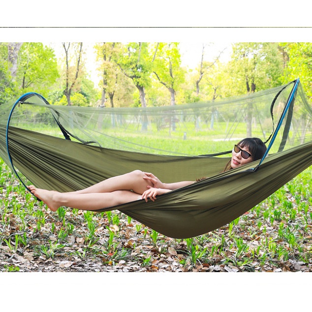 Võng Chống Muỗi 2 lớp Siêu Bền 260x140cm - Võng Quân Đội Kèm Mùng Chống Muỗi Côn Trùng Phù Hợp Cho Cắm Trại Dã Ngoại