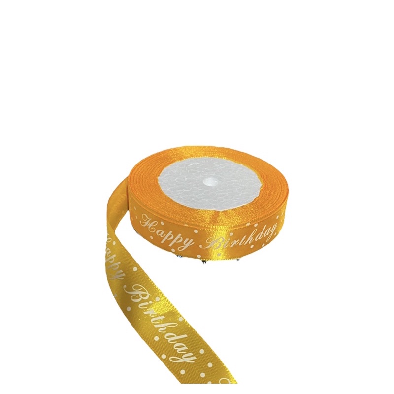 Ruy băng 2cm chữ HAPPY BIRTHDAY, chấm bi trang trí bánh sinh nhật
