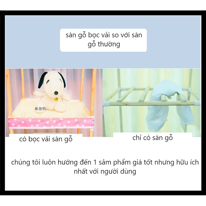 tủ vải Khung Gỗ Giá Rẻ Nhất 3 buồng 7 ngăn Gỗ Thường