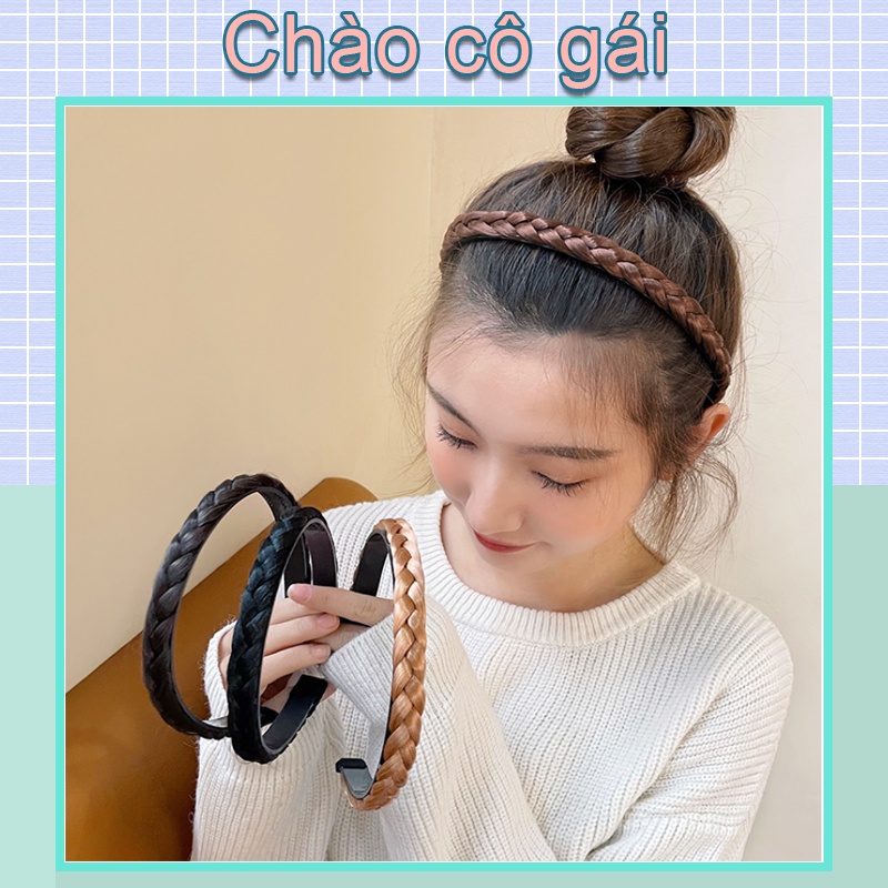 Băng Đô Cài Tóc Giả Dạng Xoắn Chống Trượt Màu Đen Phong Cách Hàn Quốc Cho Nữ
