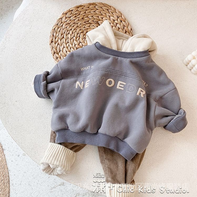 Áo Nỉ Dài Trung Bình Có Mũ Trùm Vải Nỉ Dày Dặn Phong Cách Hàn Quốc Thời Trang Thu Đông Mới Dành Cho Bé Trai Bé Gái @