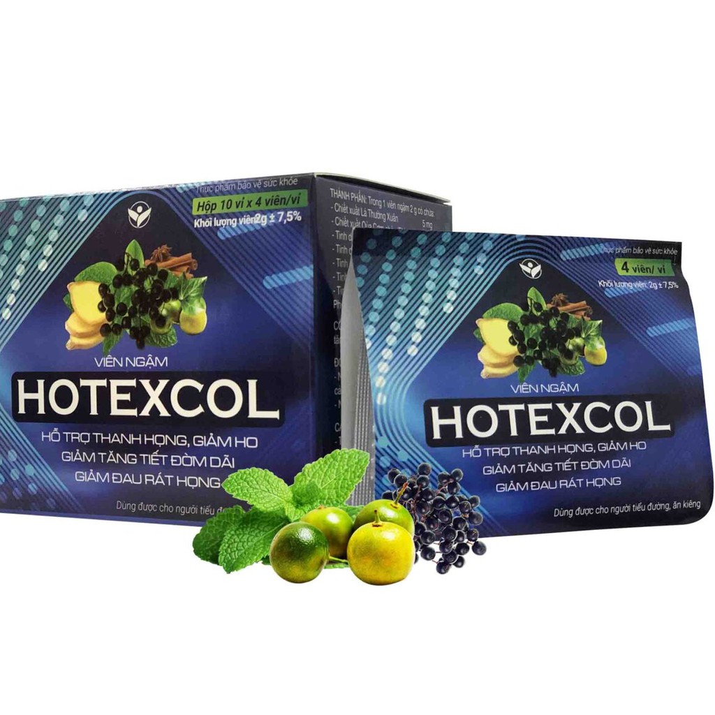 Viên ngậm Hotexcol – Hỗ trợ giảm ho hiệu quả (Hộp 10 vỉ x 4 viên)