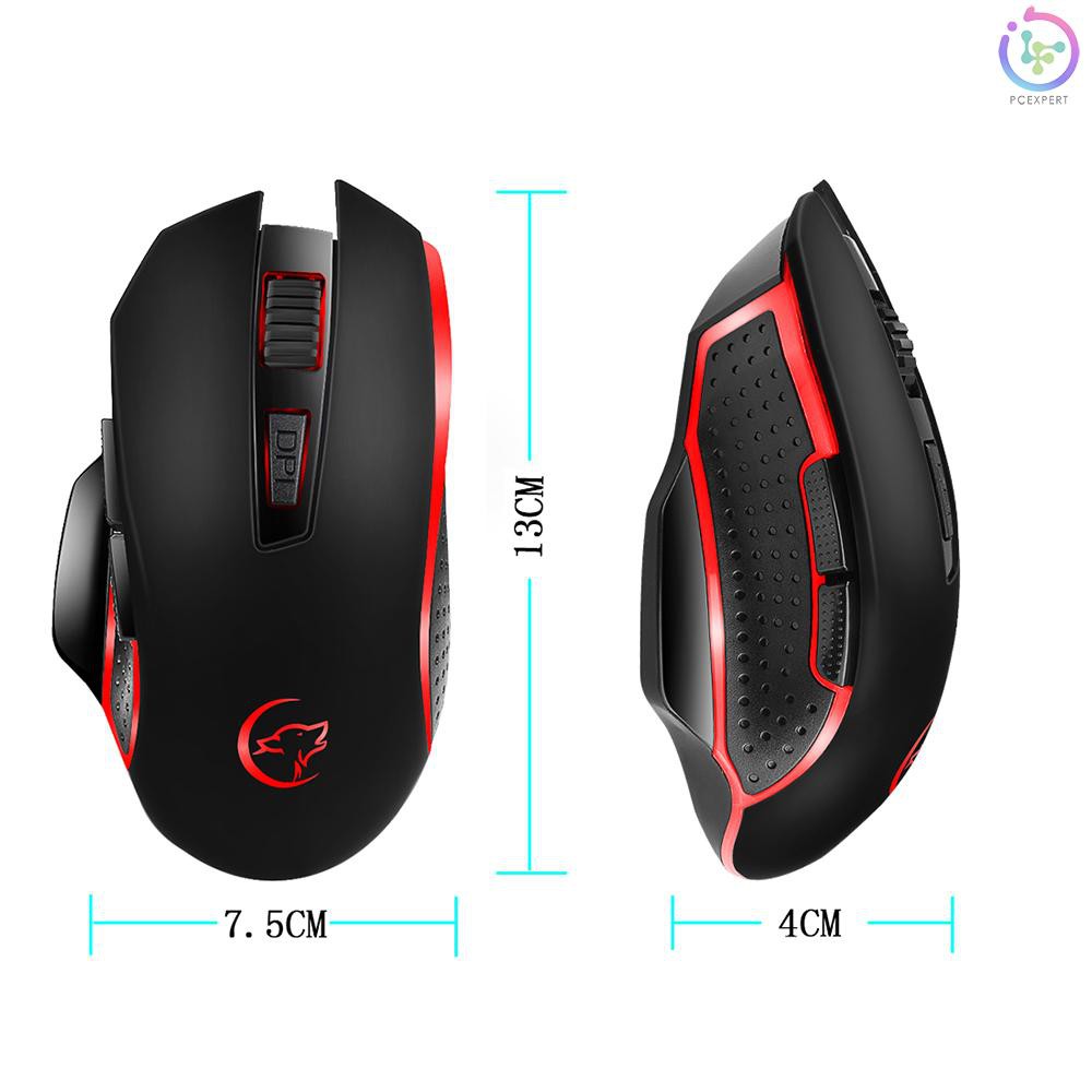 PCER♦G821 Gaming Mouse Rechargeable Wireless Mouse Adjustable 2400DPI Optical Computer Mouse 2.4Hz M